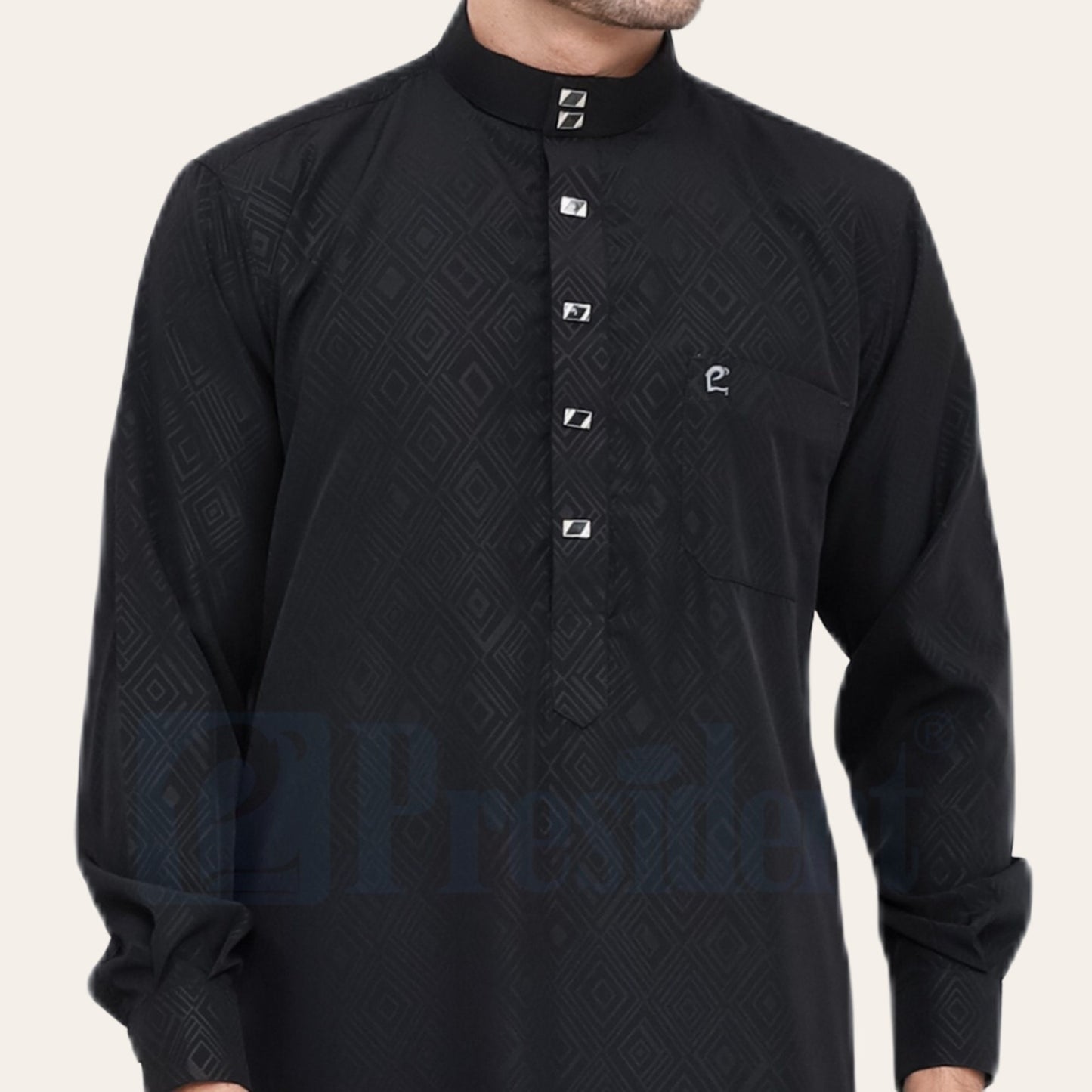 Black Palestinian Thobe Modest Mens Wear | Zhaviah