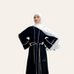 Black Open Abaya Dress with Belt for Women Muslim - Zhaviah