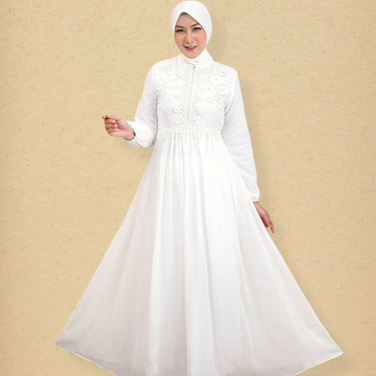 White Abaya for Women Modest Muslim Dress - Zhaviah
