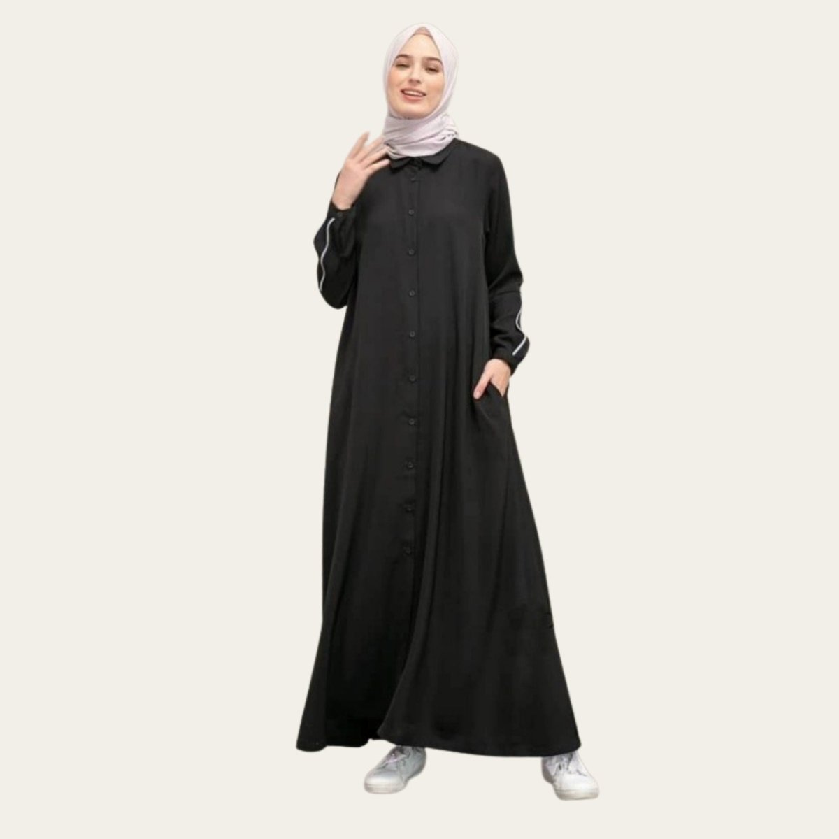 Black Turkish Abaya for Hajj and Umrah with Pocket