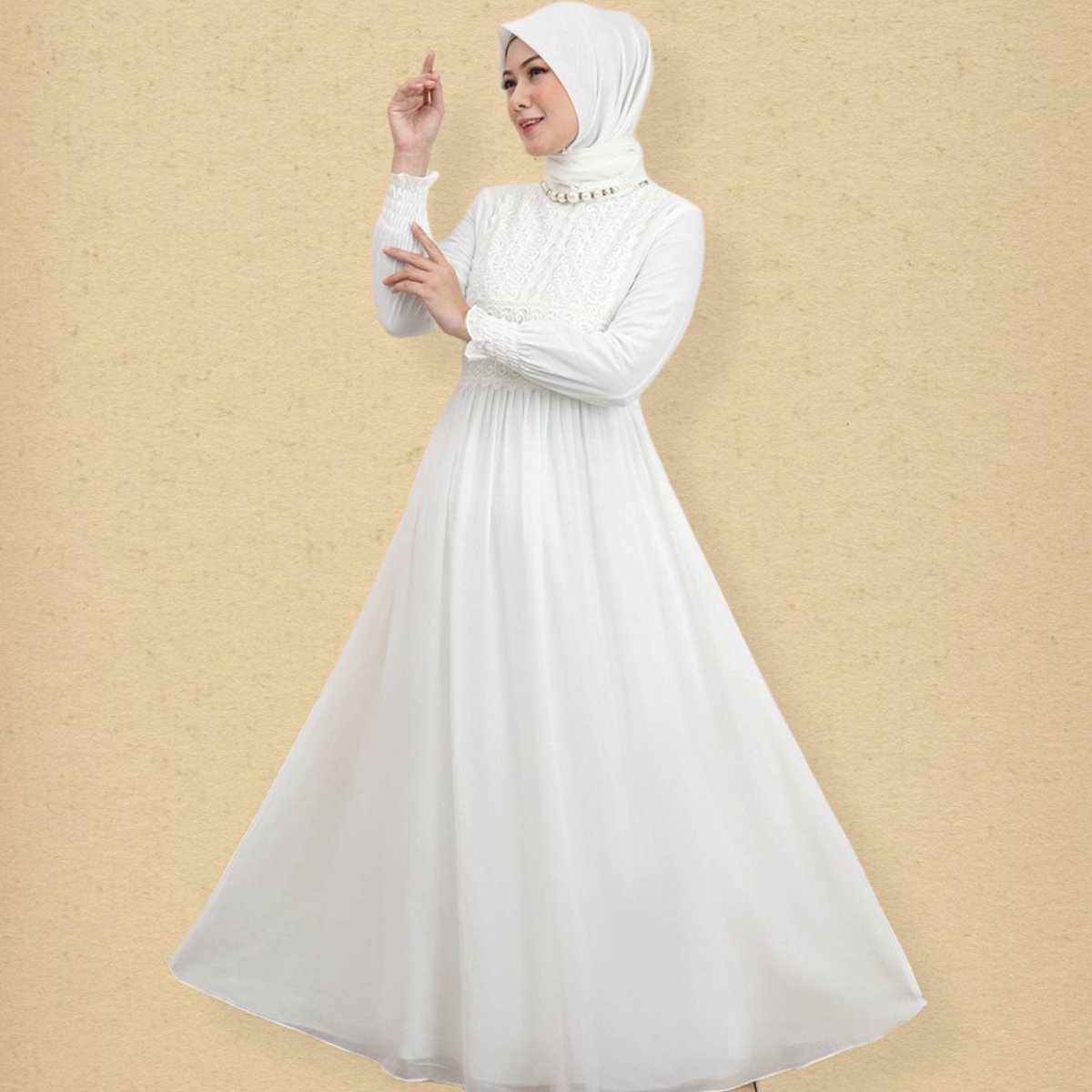 White Abaya for Women - Zhaviah