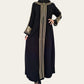 Black Open Front Abaya for Women Muslim Dress 