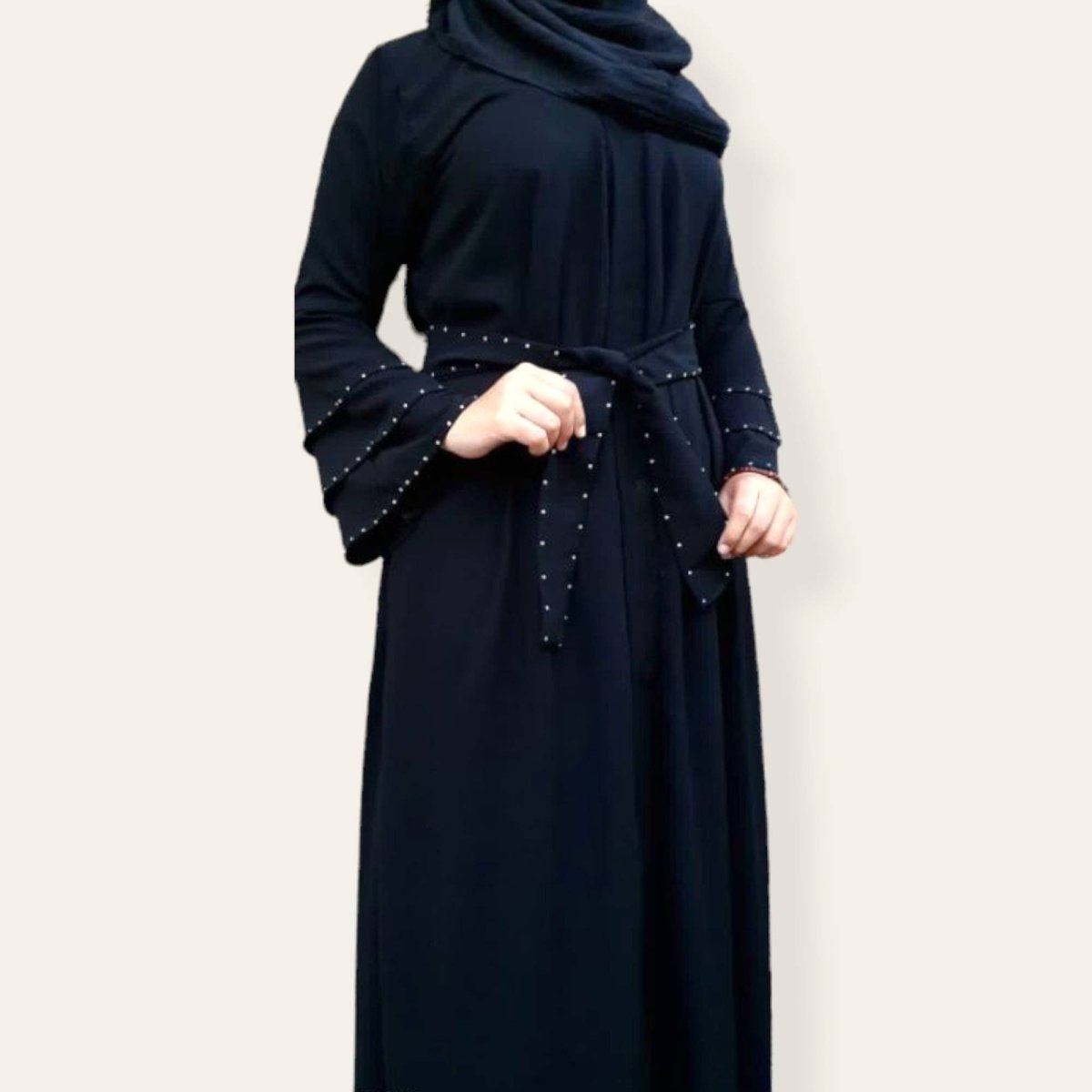 Luxury Black Abaya Belted for Women