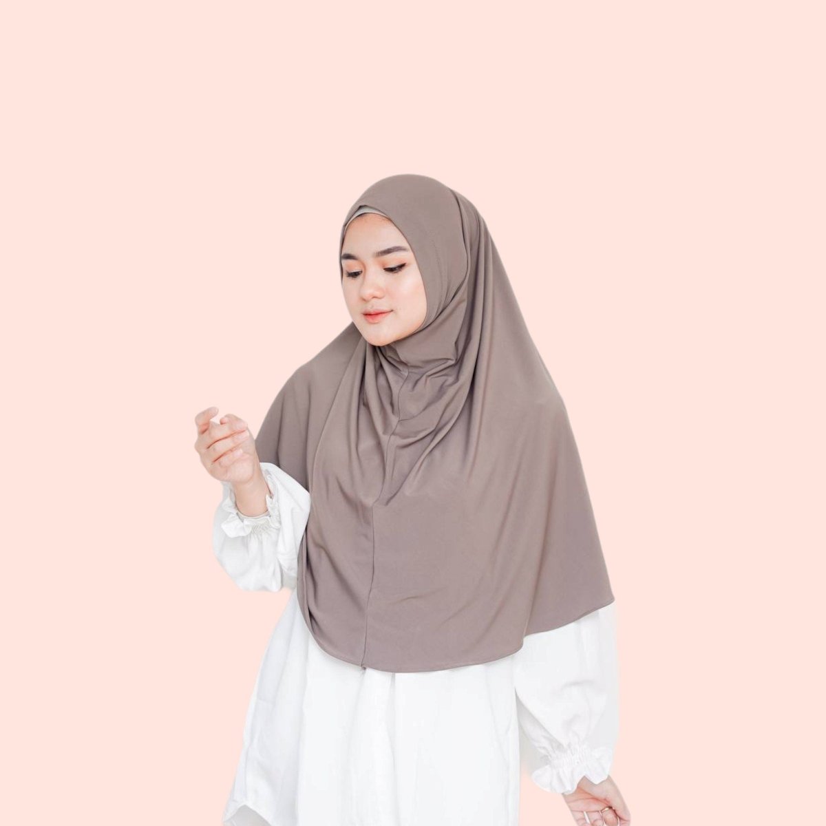 brown Instant Jersey Hijab Khimar 