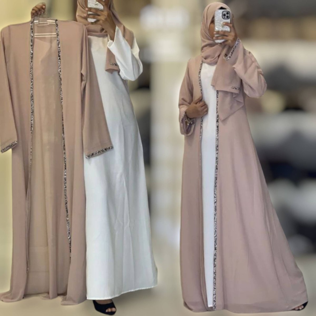 Abaya Dubai Outer Include Inner Dress for Woman Muslim