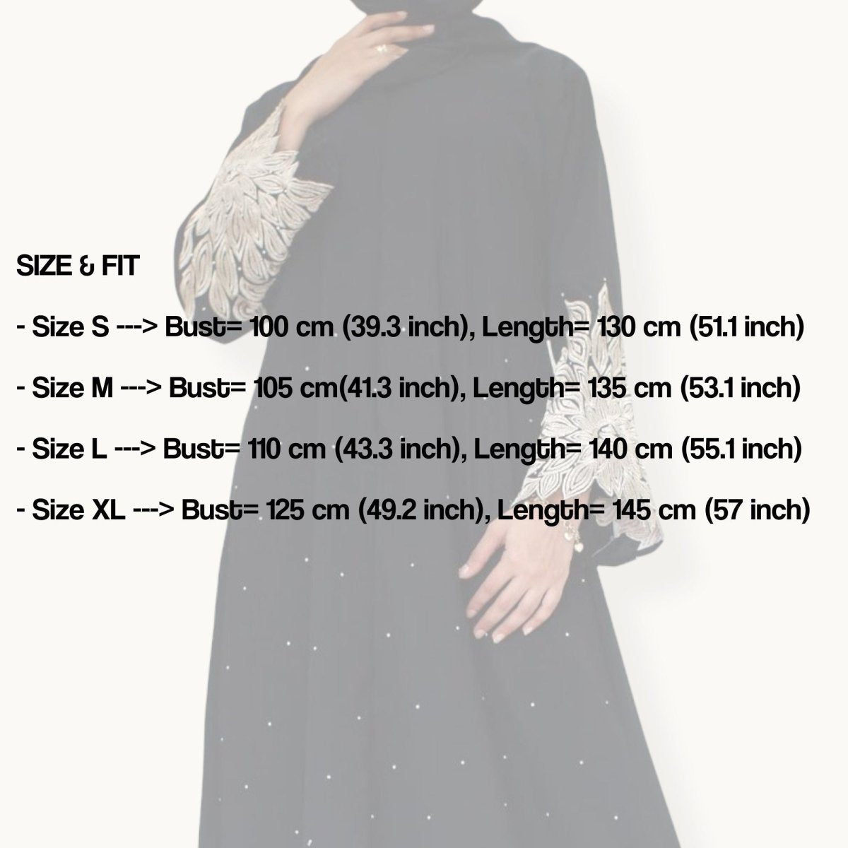 Embroidered Black Abaya Dubai Style for Women