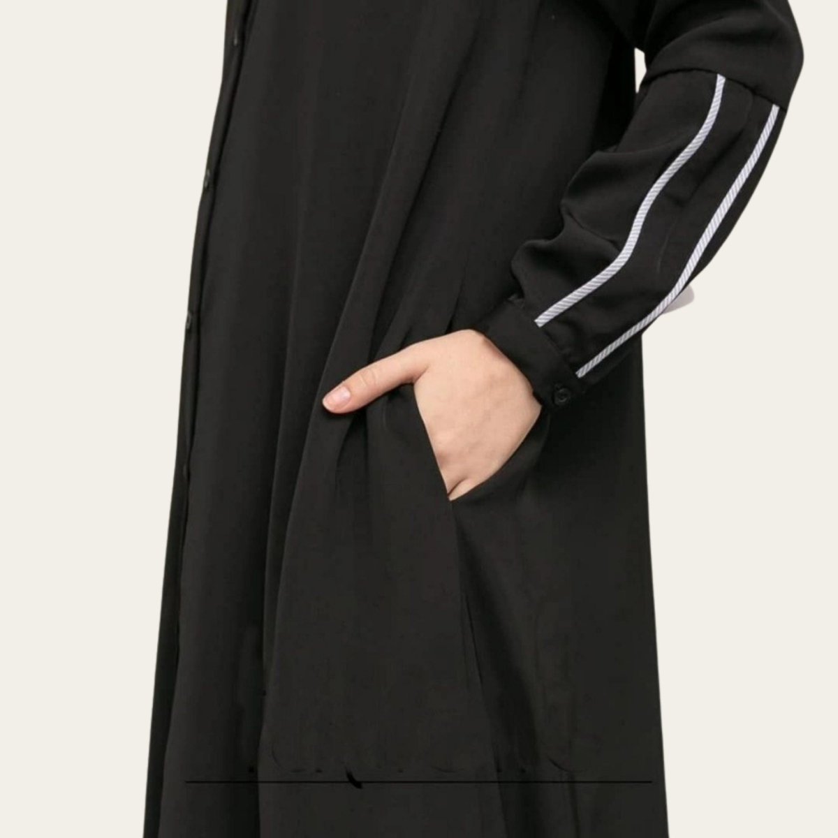 Black Turkish Abaya for Hajj and Umrah with Pocket 