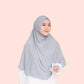 Gray Instant Jersey Hijab Khimar 