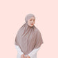 Long Khimar Hijab for Muslim Women, Instant Jersey Hijab Ribbon