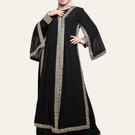 Luxury Black Abaya Outer for Women Muslim