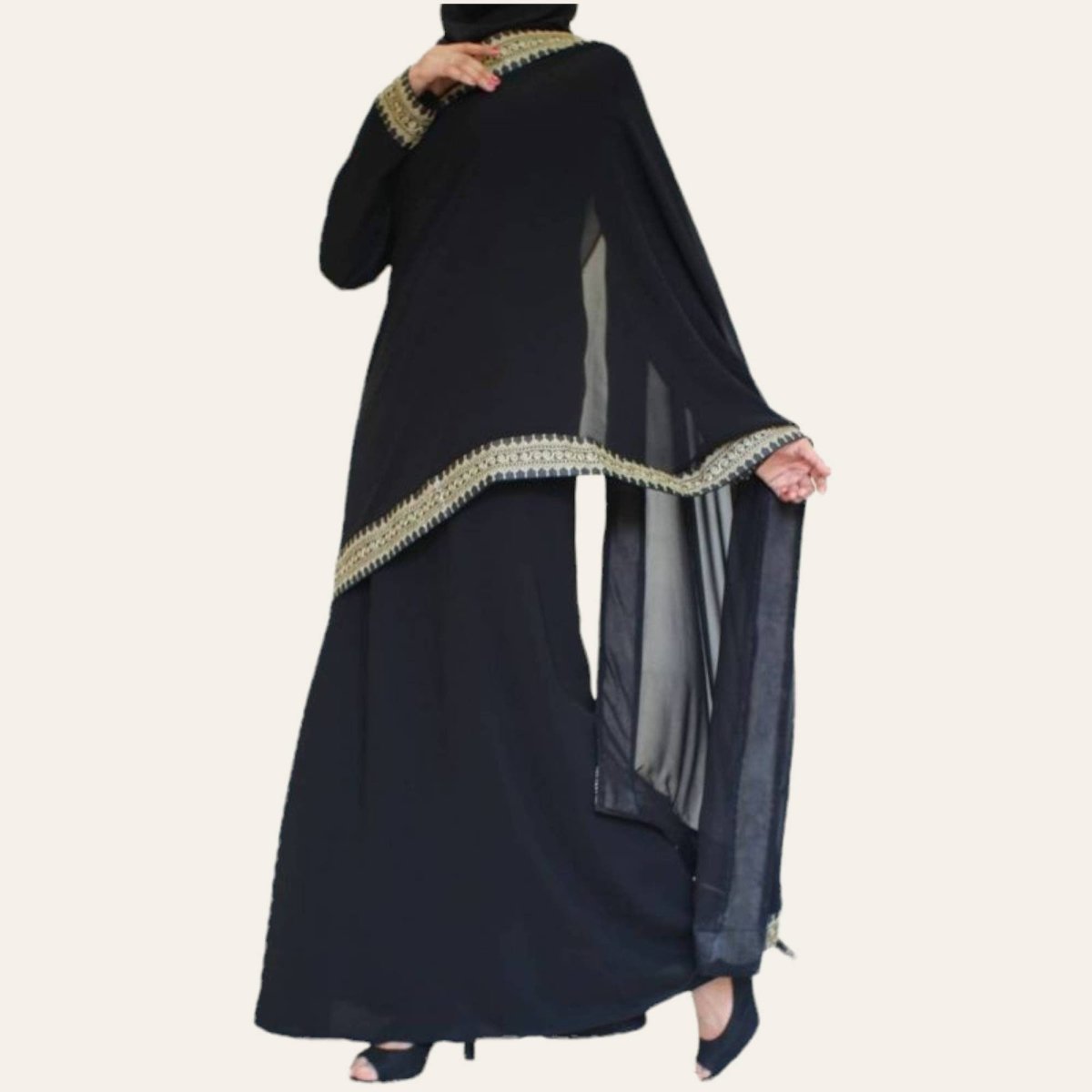 Black Abaya Saree India Dress for Women