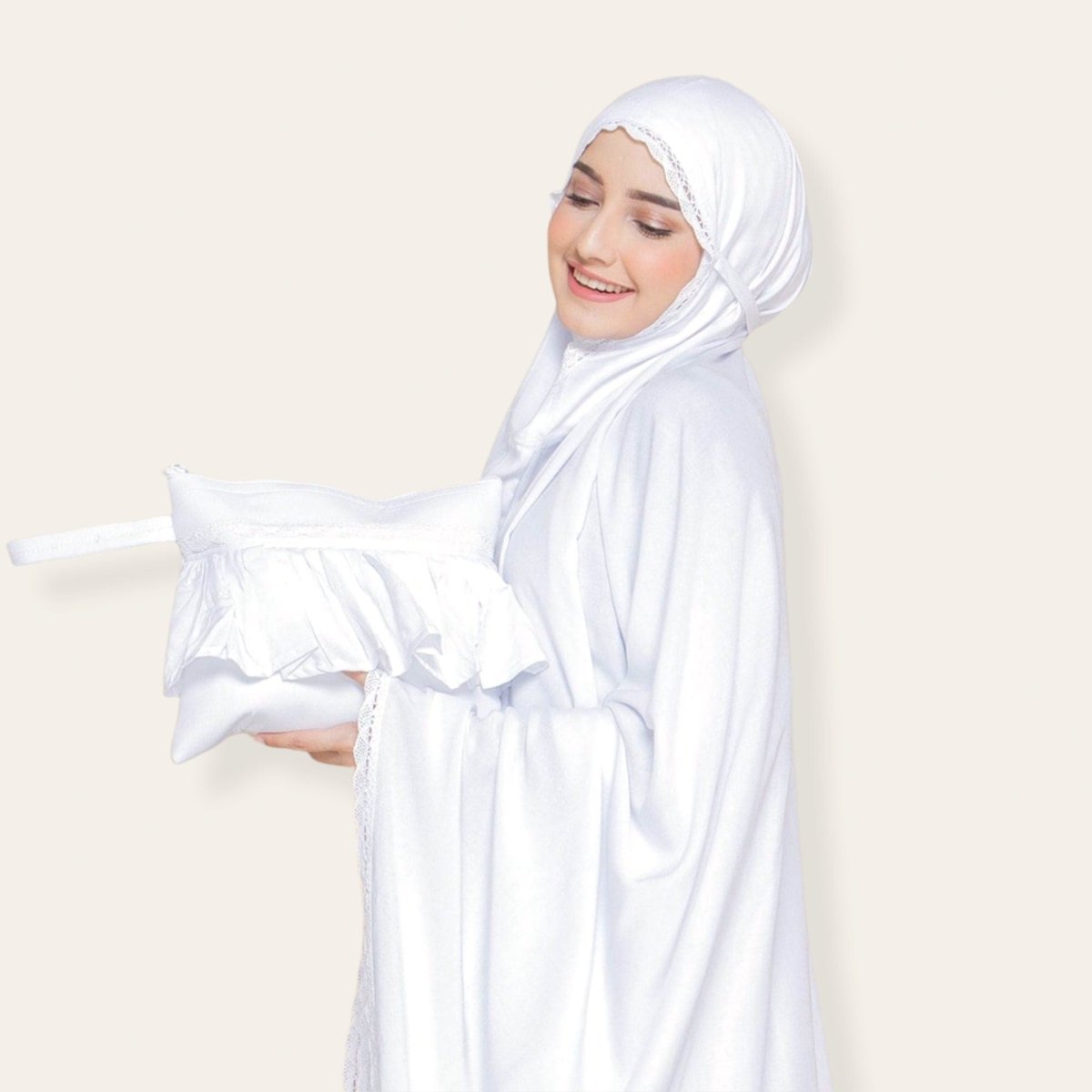 white Salah Prayer Robe for Women Muslim
