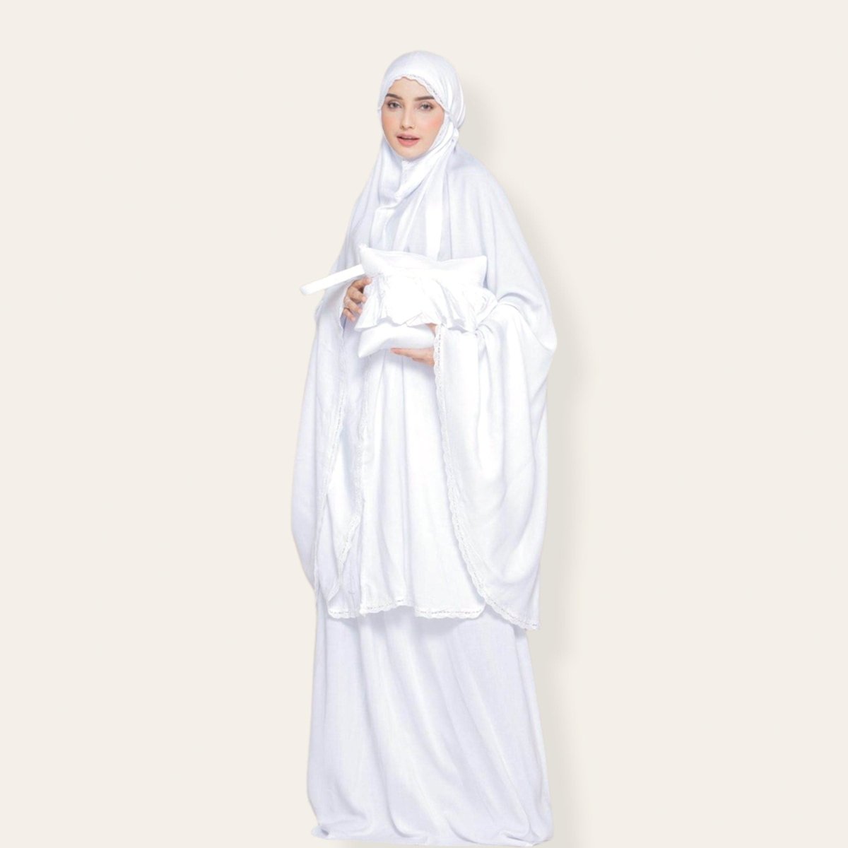 White Salah Prayer Robe for Women Muslim