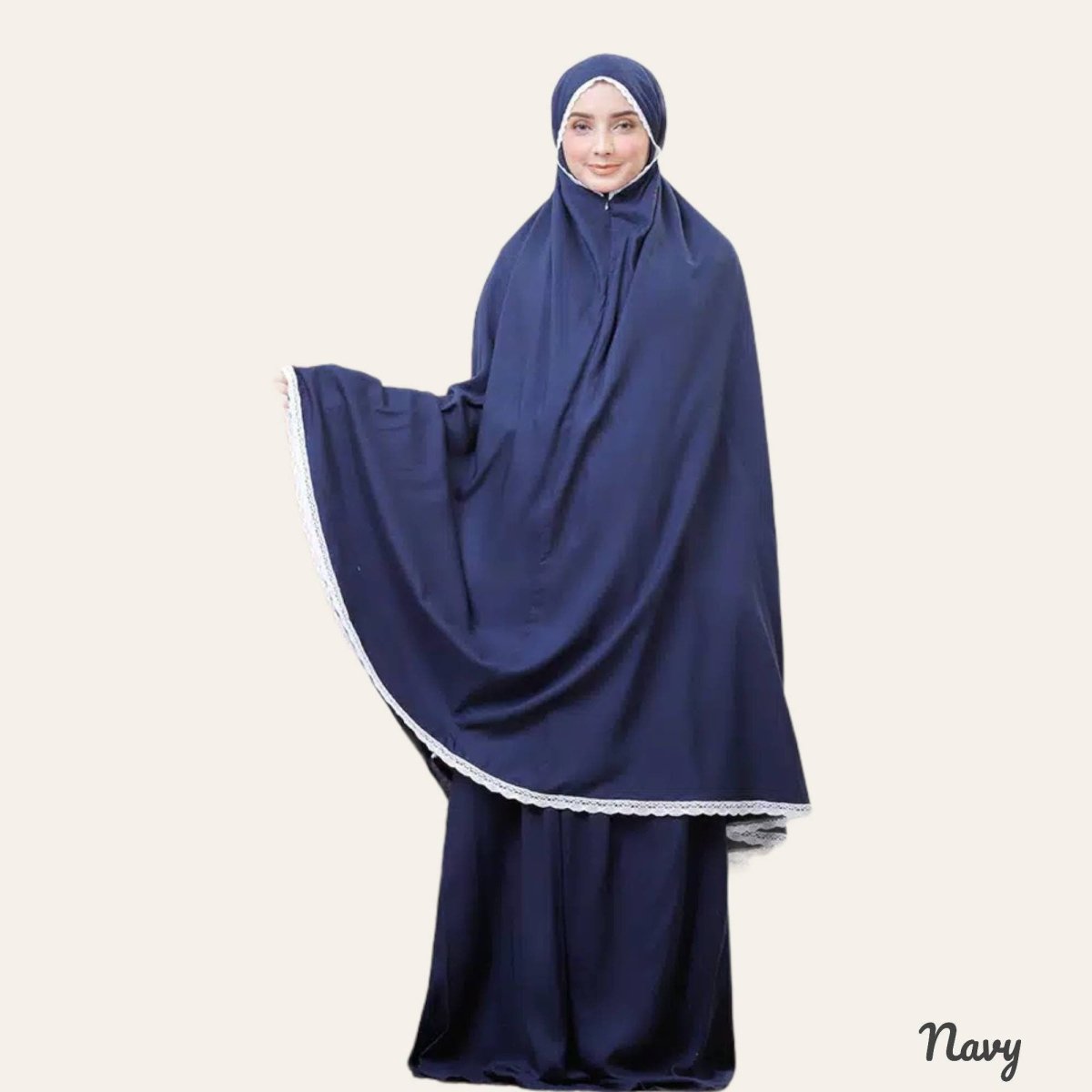 blue Abaya Set Salah Prayer Dress for Women Muslim