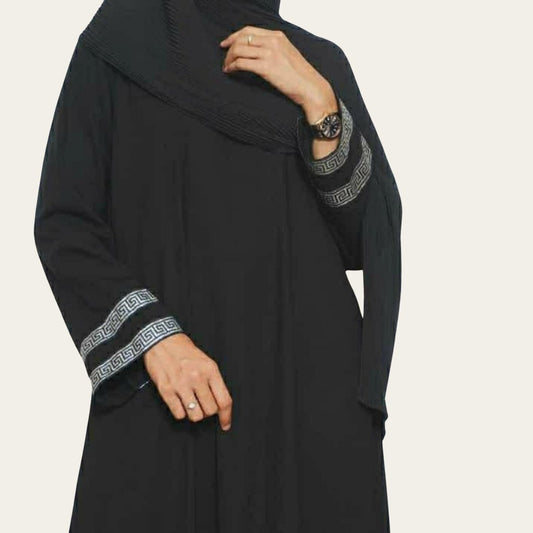 Woman Lace Black Abaya Dubai for Eid Dress