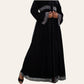Open Front Black Abaya for Women Dress Outer