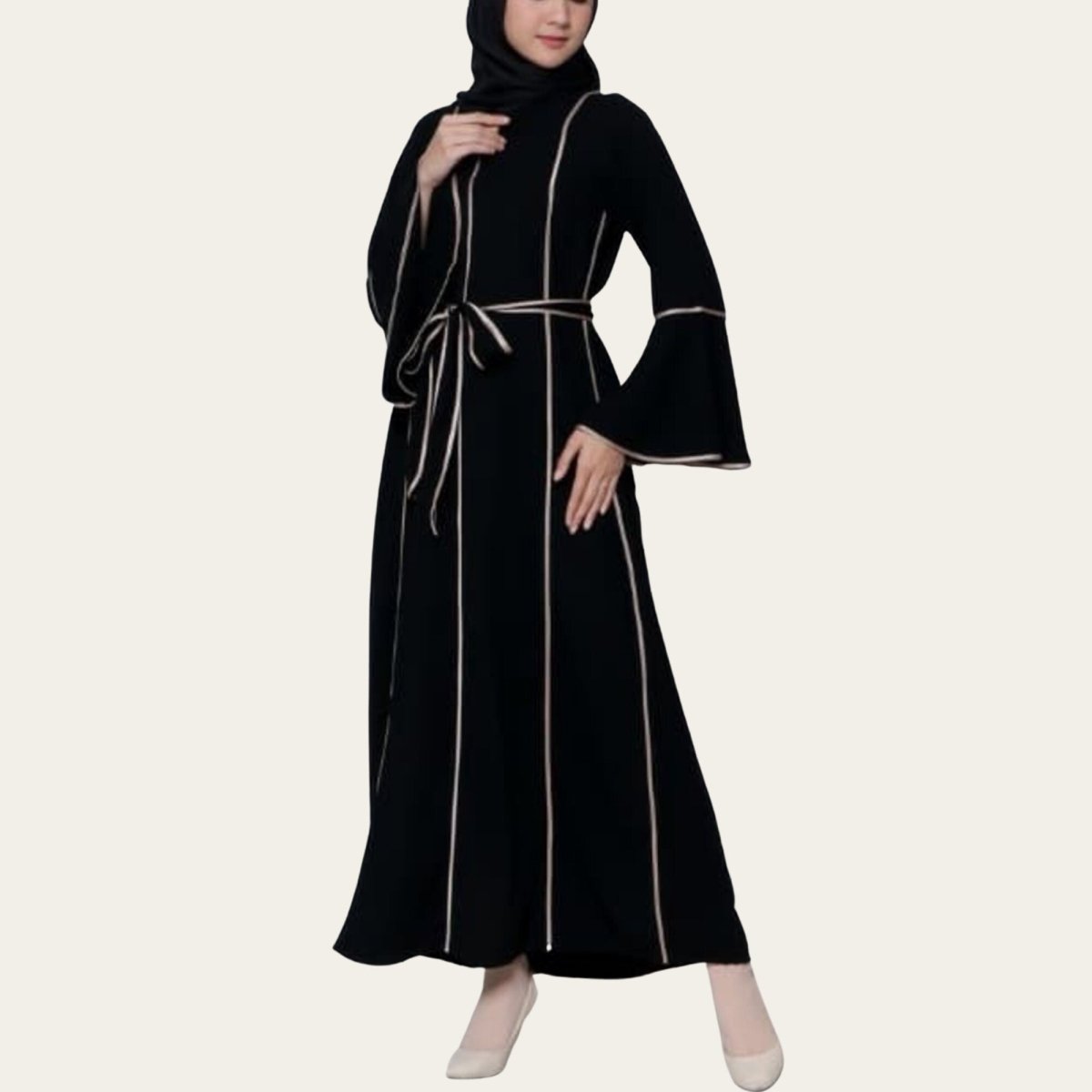 Black Abaya for Women with Belt | Zhaviah