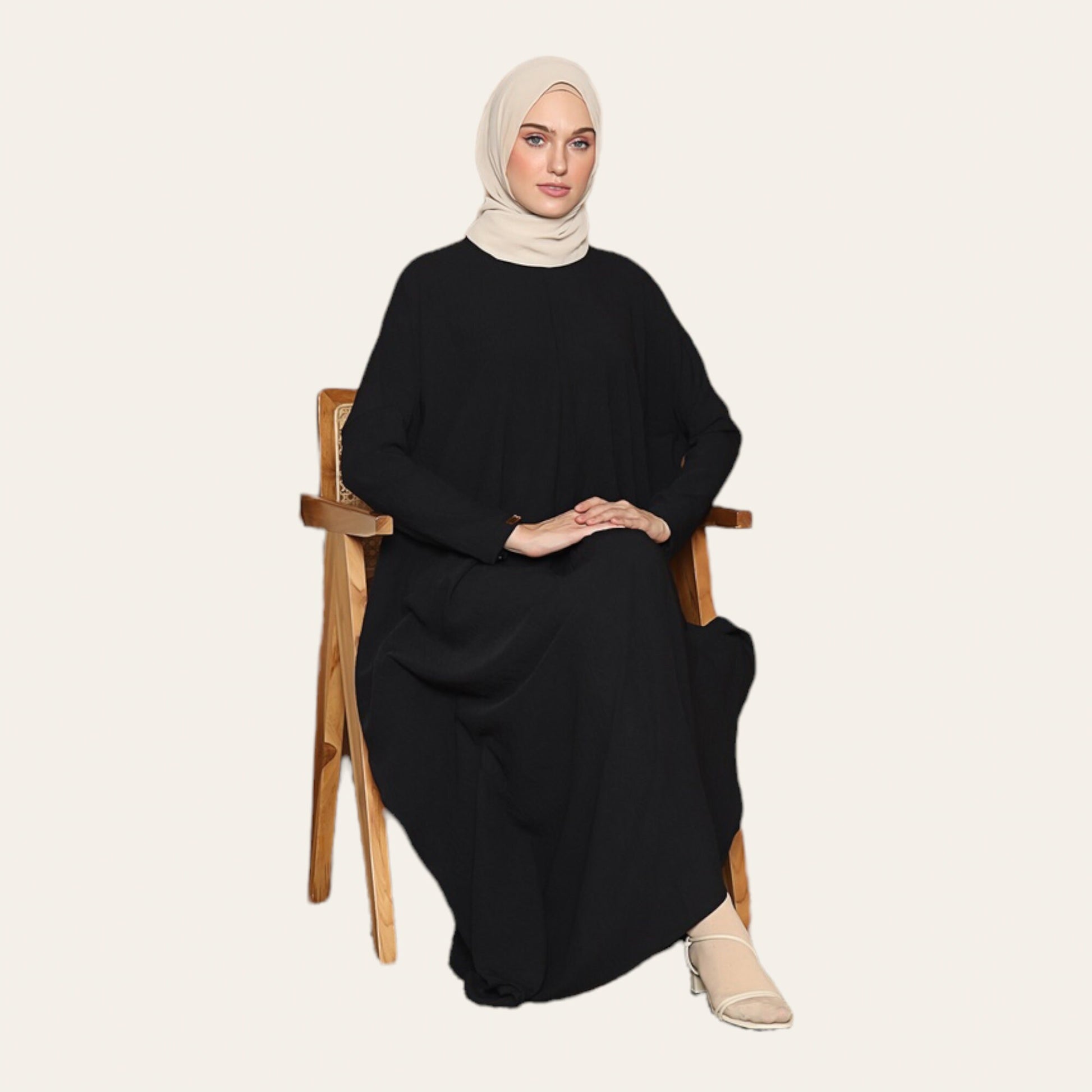 Black Plain Abaya Eid Dress for Women | Zhaviah