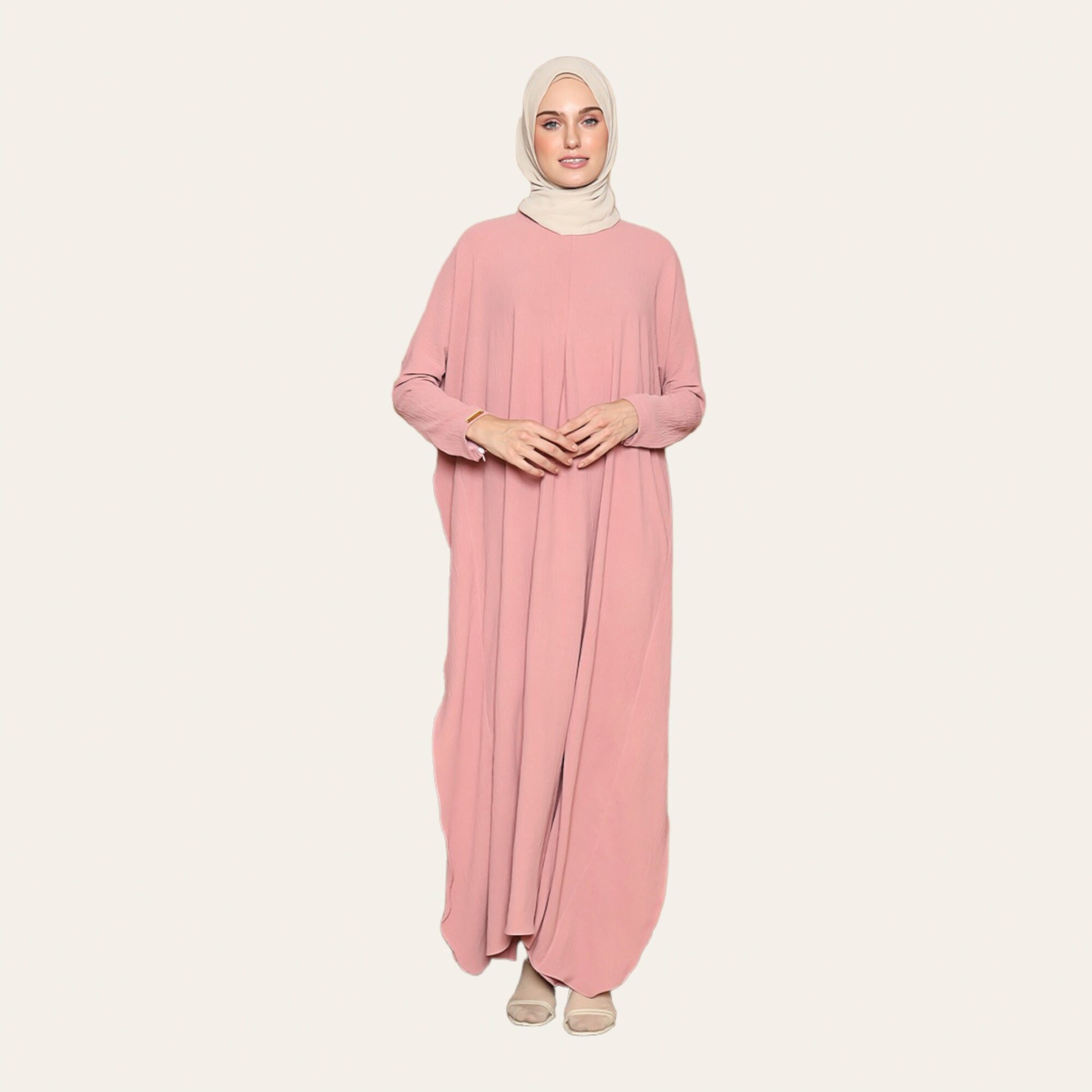 Pink Plain Abaya Eid Dress for Women | Zhaviah