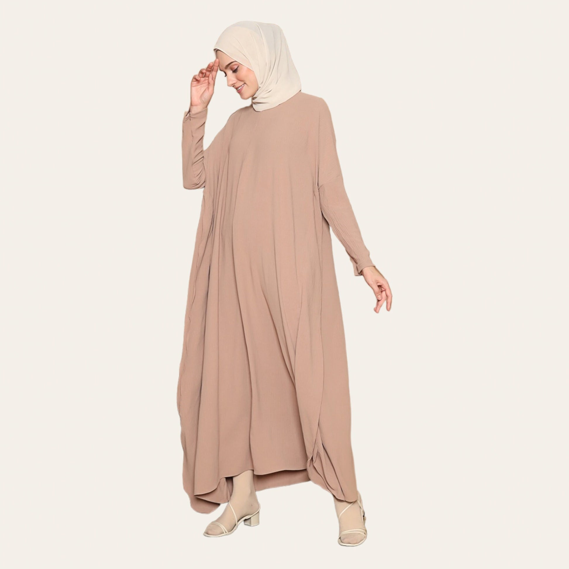 Brown Plain Abaya Eid Dress for Women | Zhaviah