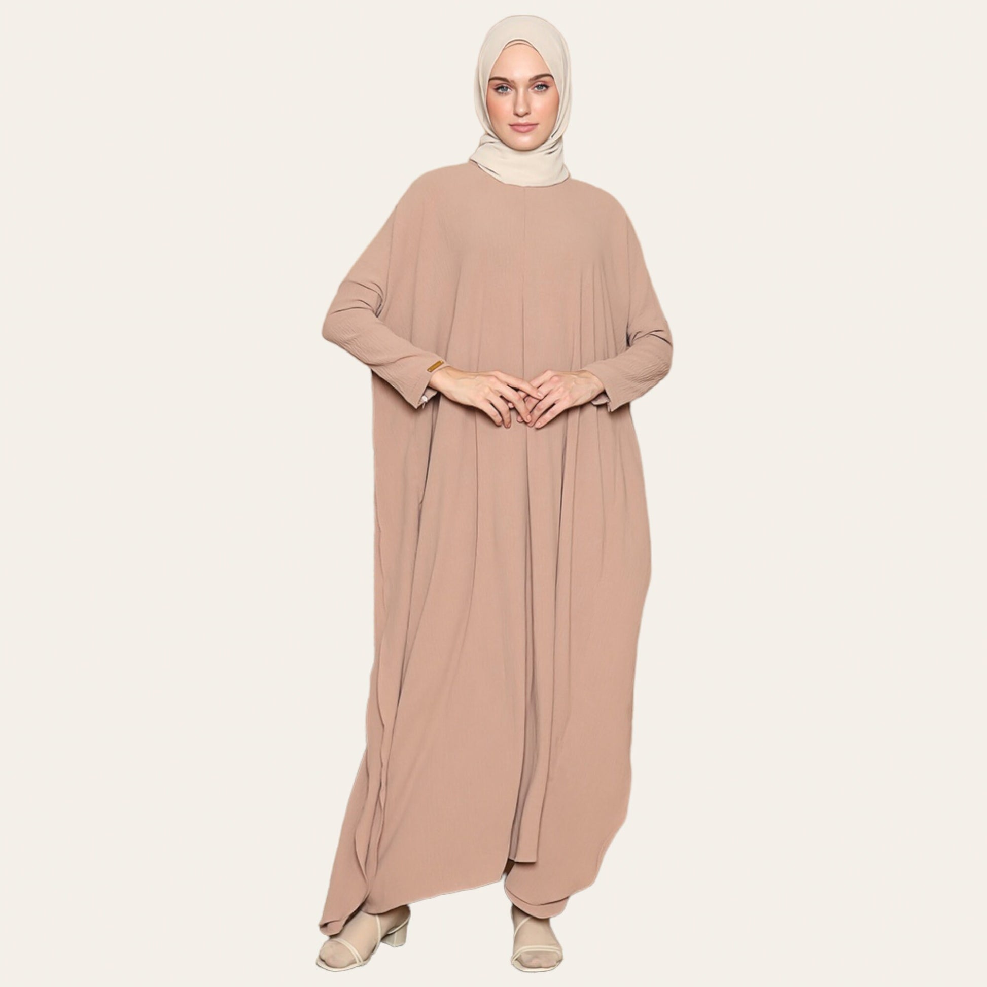Brown Plain Abaya Eid Dress for Women | Zhaviah
