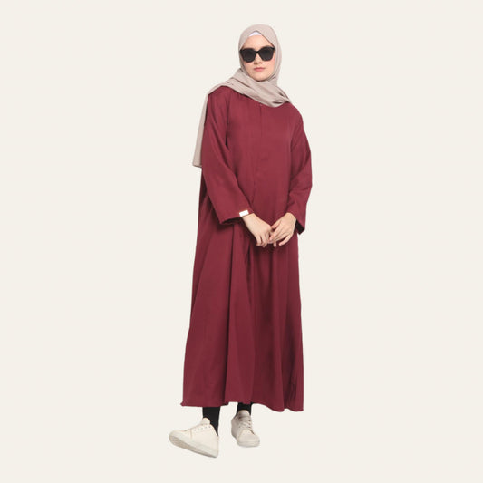 Red Plain Abaya Dress for Women | Zhaviah